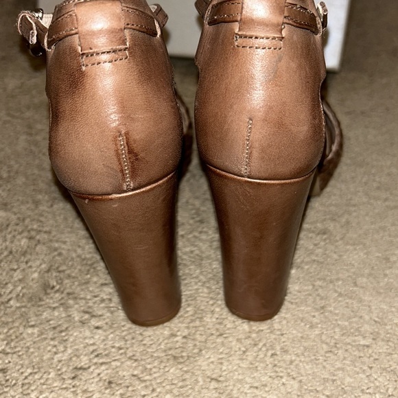 LIU-JO Italian Brown Woven Leather Platform sandal size 38 - Picture 4 of 8